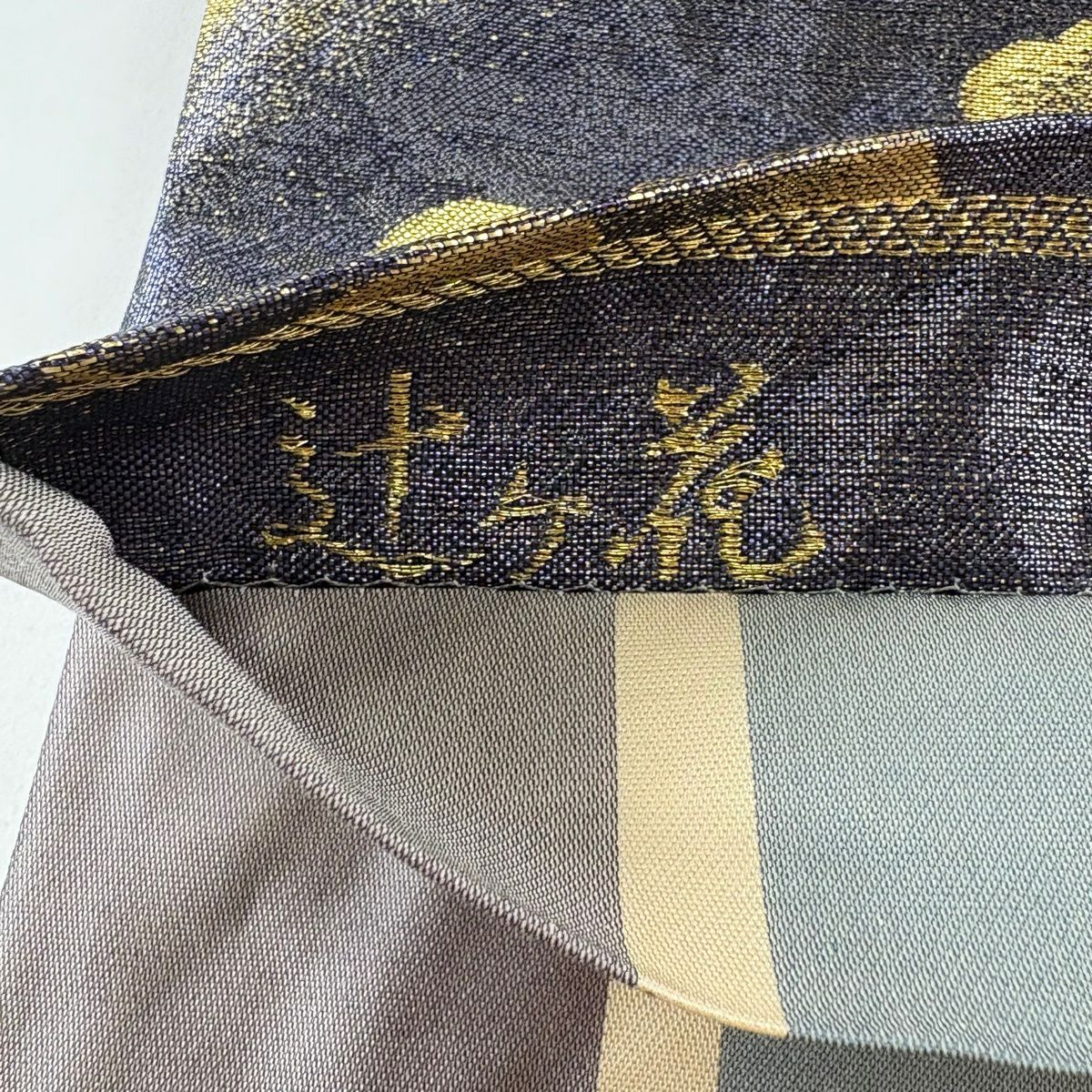 【美品】 袋帶 秀品級 證書齊全 辻花染 金銀彩 金金箔 綠 六通 純蠶絲