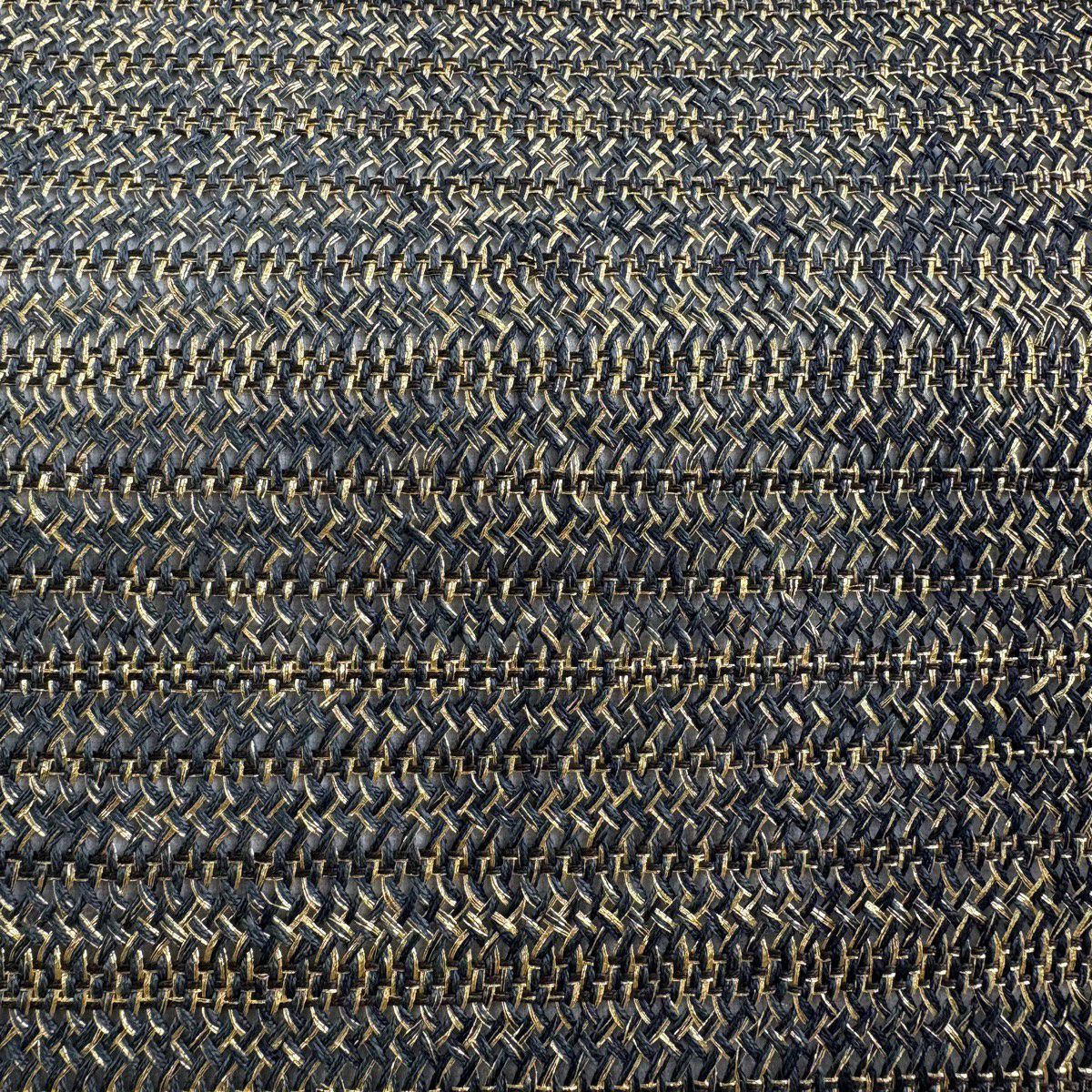 【美品】 袋帶 秀品級 縞 幾何圖案 金絲 金色 大鼓圖案 純蠶絲