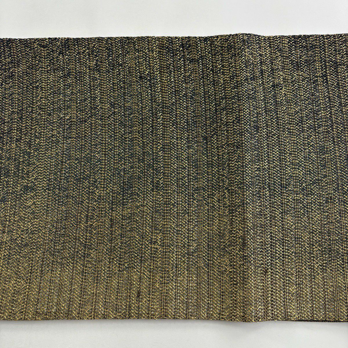 【美品】 袋帶 秀品級 縞 幾何圖案 金絲 金色 大鼓圖案 純蠶絲