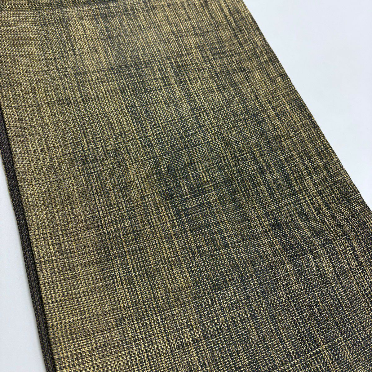 【美品】 袋帶 秀品級 縞 幾何圖案 金絲 金色 大鼓圖案 純蠶絲