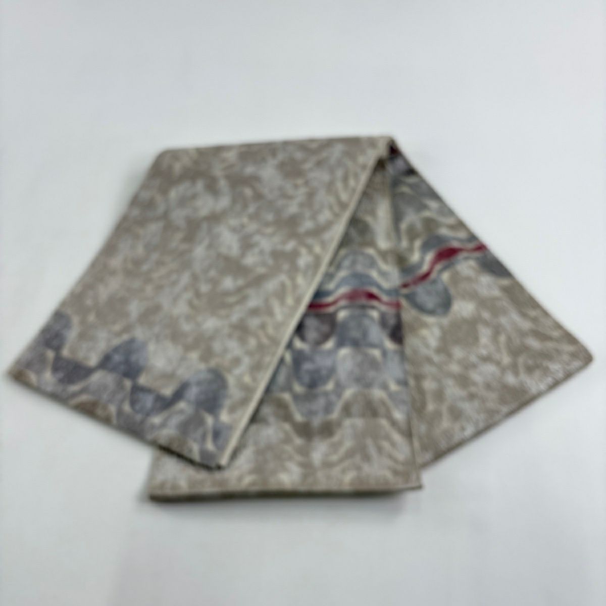 袋帶 優品級 幾何圖案 金金箔 淺小豆色 大鼓圖案 純蠶絲