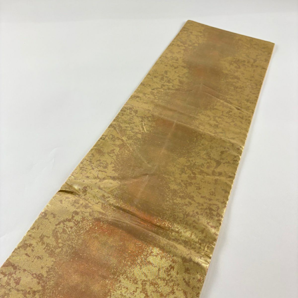 【美品】 袋帶 秀品級 關西仕立 華紋 鳥 螺鈿 金金箔 金色 大鼓圖案 純蠶絲