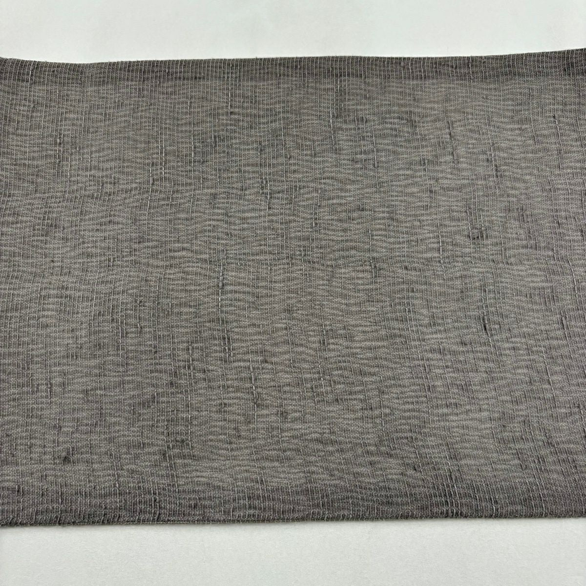 【美品】 袋帶 名品級 縞 ぼかし 灰 深藍色 お太鼓柄 純蠶絲