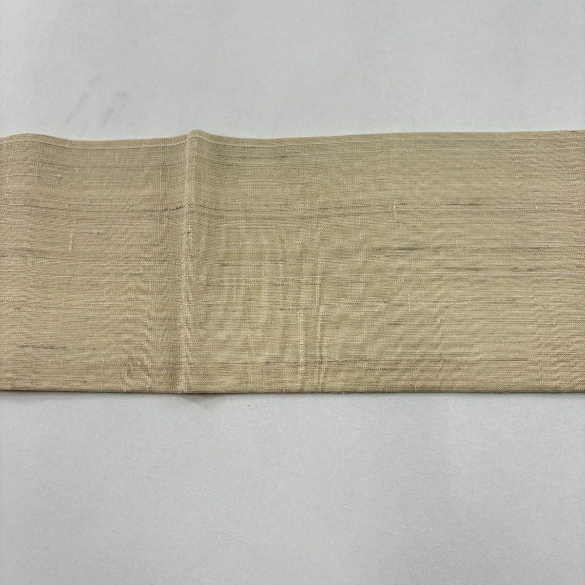 【美品】名古屋帶 名品級 紬織織 桔梗 鬼燈 米色 純蠶絲