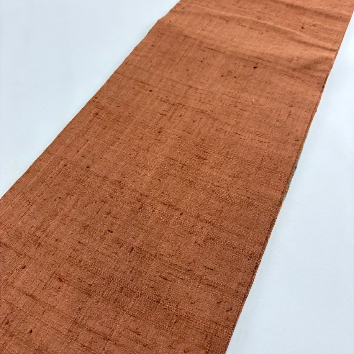 【美品】 開口名古屋帶 名品級 紬織織 辻花染圖案 波紋 漸層 紅茶 純蠶絲