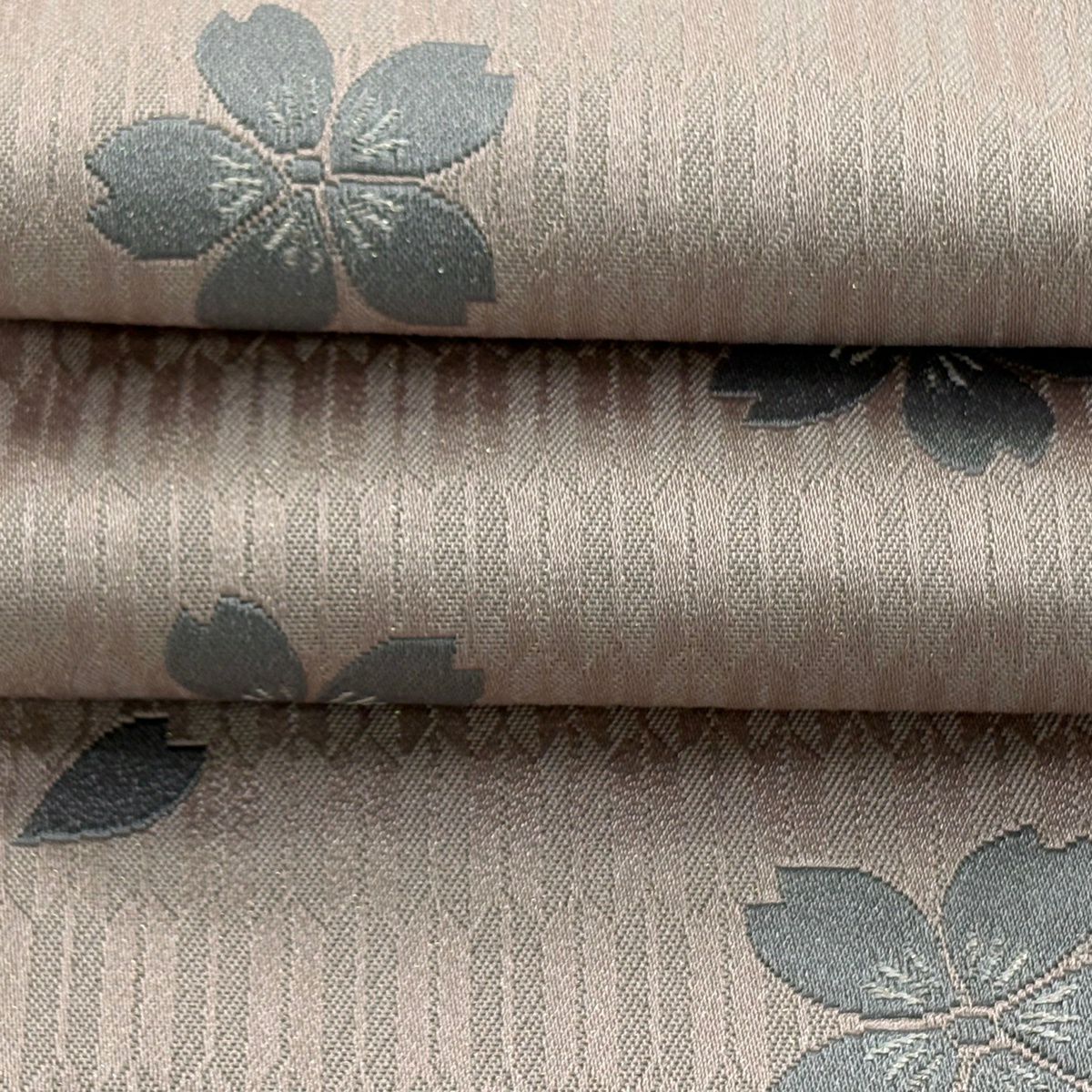 半幅帶 優品級櫻花 矢羽根 金絲 淺小豆 化纖