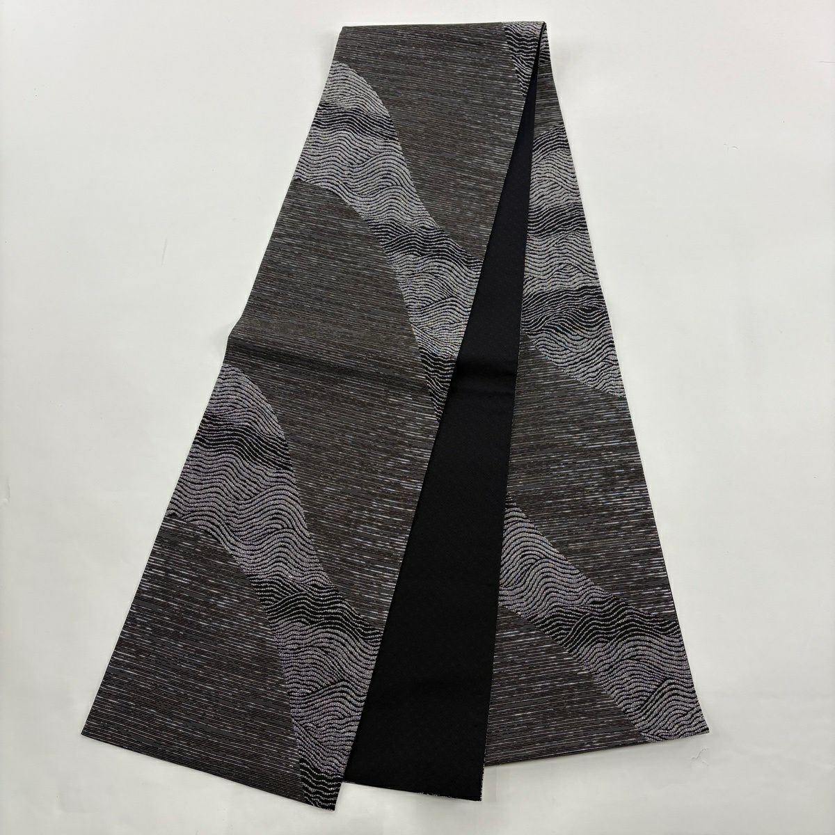 【美品】訪問服 身長156.5cm 袖長64cm M 雙層 袋帶套裝 落款有 松樹葉 松樹 薄茶 純蠶絲 秀品級
