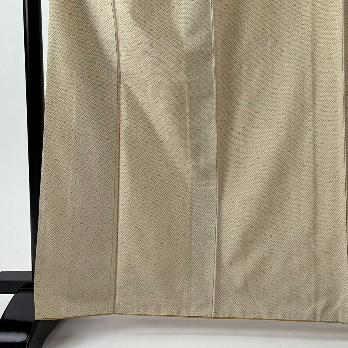 【美品】 紬織 身長167cm 袖長67.5cm L 雙層 袋帶套裝 紗綾形 米色 純蠶絲 優品級