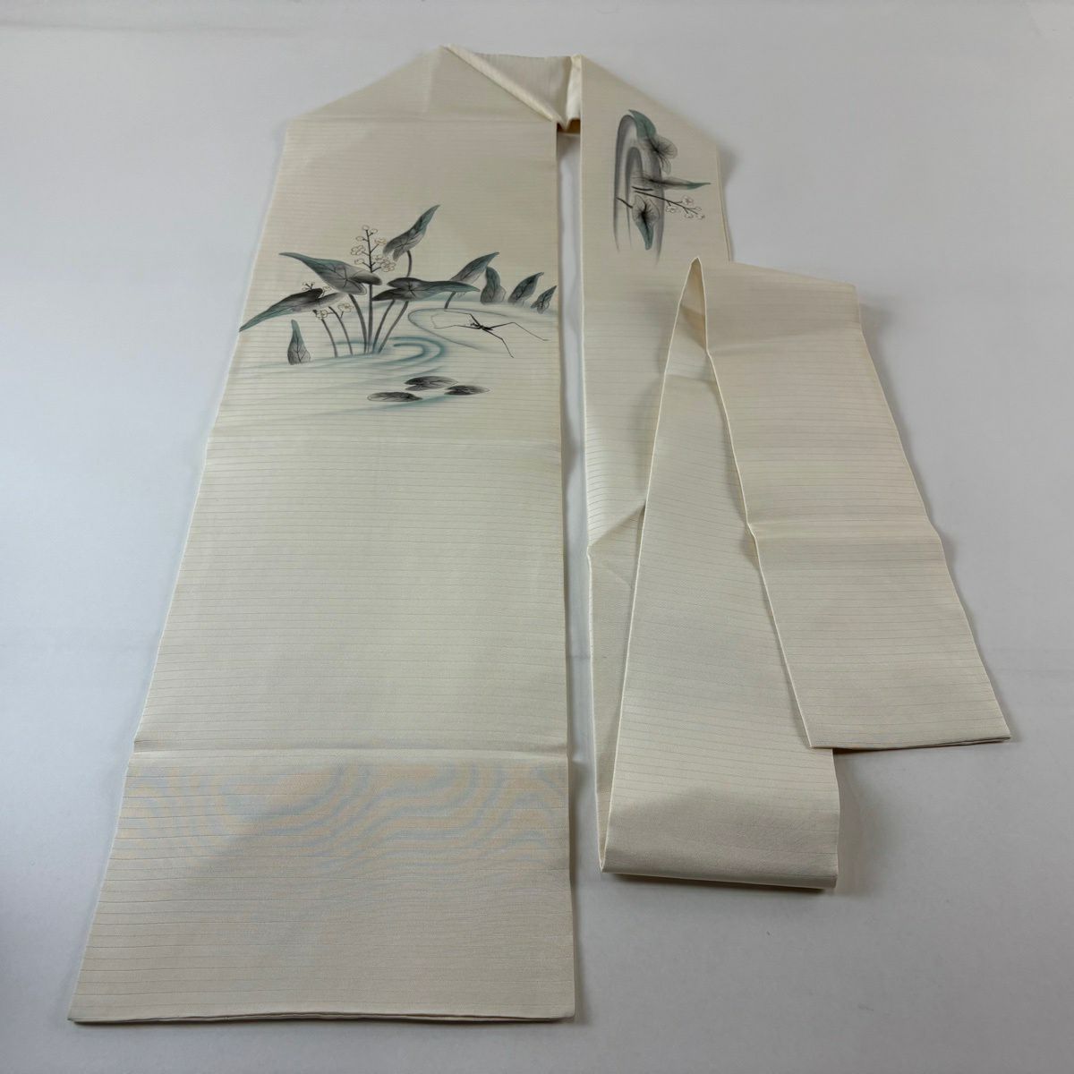 名古屋帶 優品級 夏帶 絽 螳螂 蓮 花 茶 純蠶絲