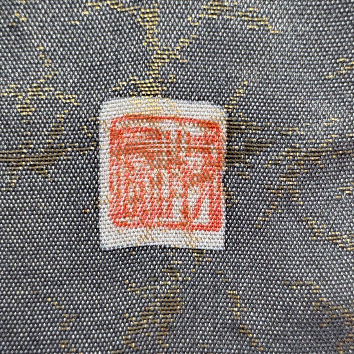 袋帶 名品級 辻花染 灰綠 お太鼓圖案 純蠶絲