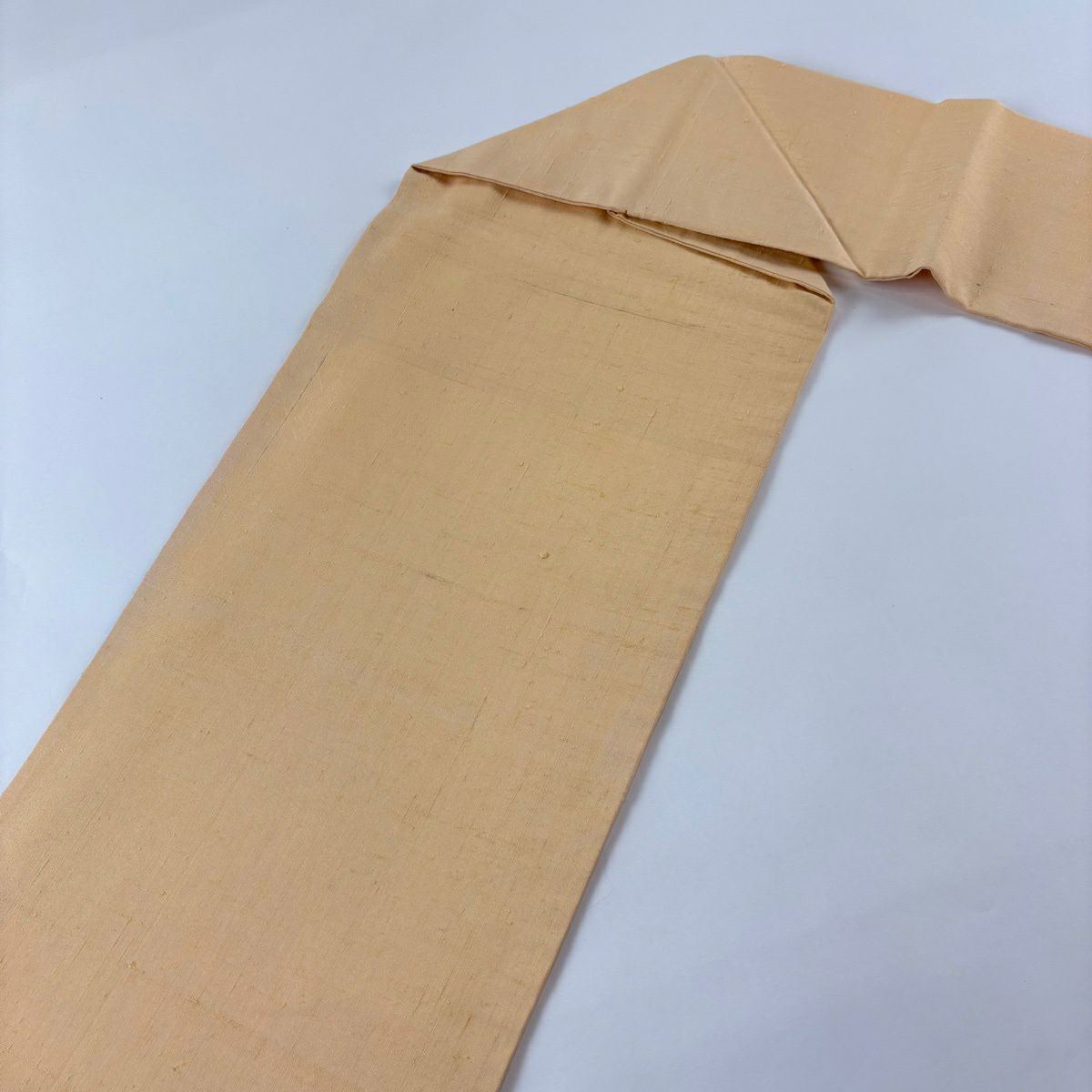 名古屋帶 名品級 斉藤三才 落款あり 孔雀 紬織織 薄橙 純蠶絲