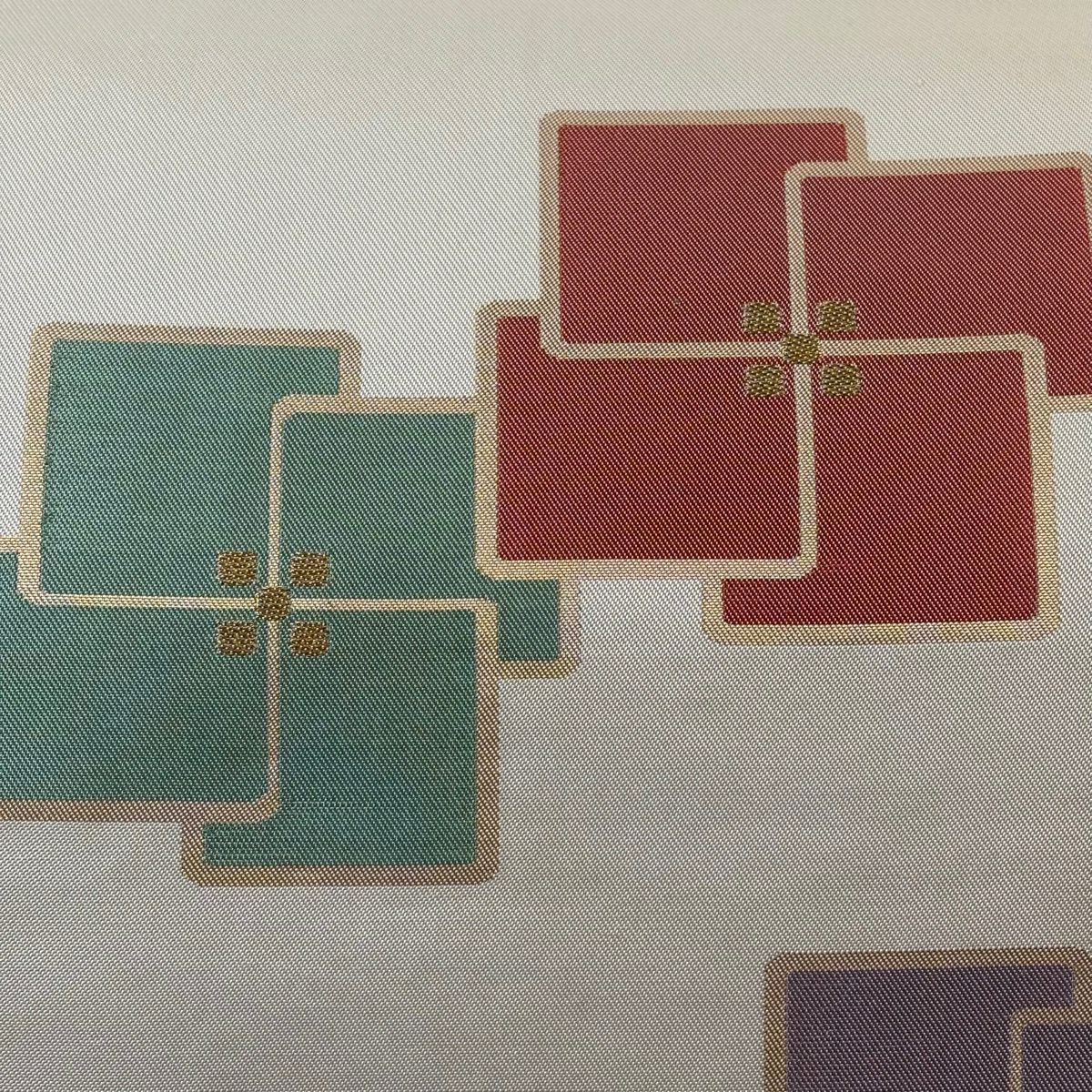 名古屋帶 優品級 花 金絲 金金箔 奶油色 純蠶絲
