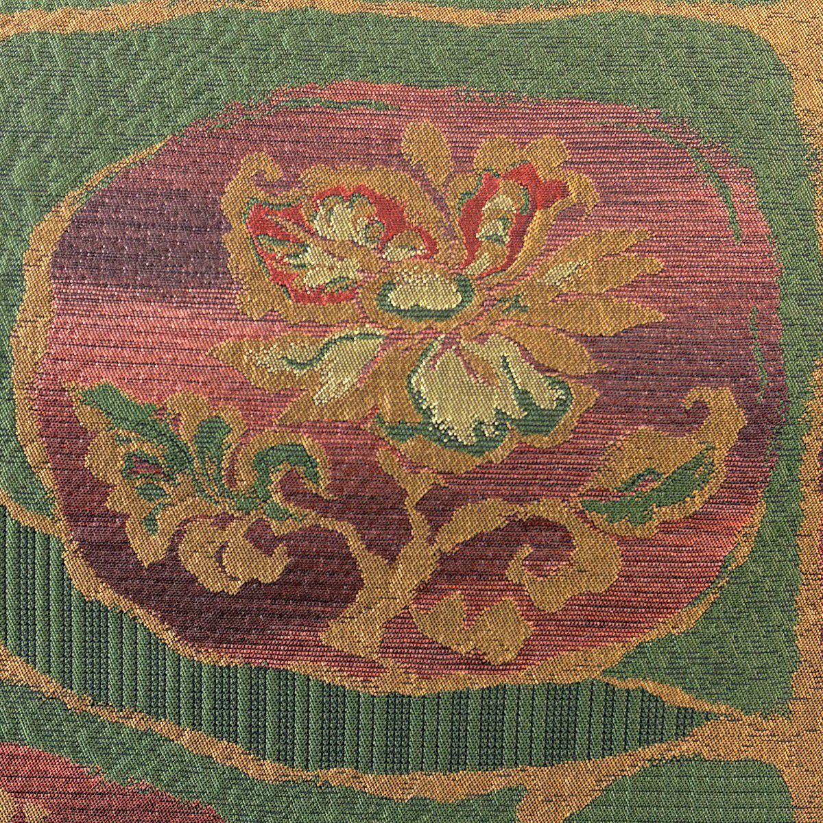 【美品】 名古屋帶 優品級 綠 純蠶絲