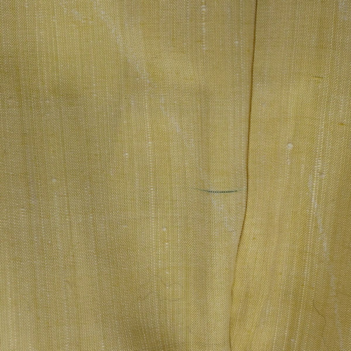 【美品】 紬織 身長160cm 袖長62.5cm S 雙層 花紋 黃色 純蠶絲 優品級