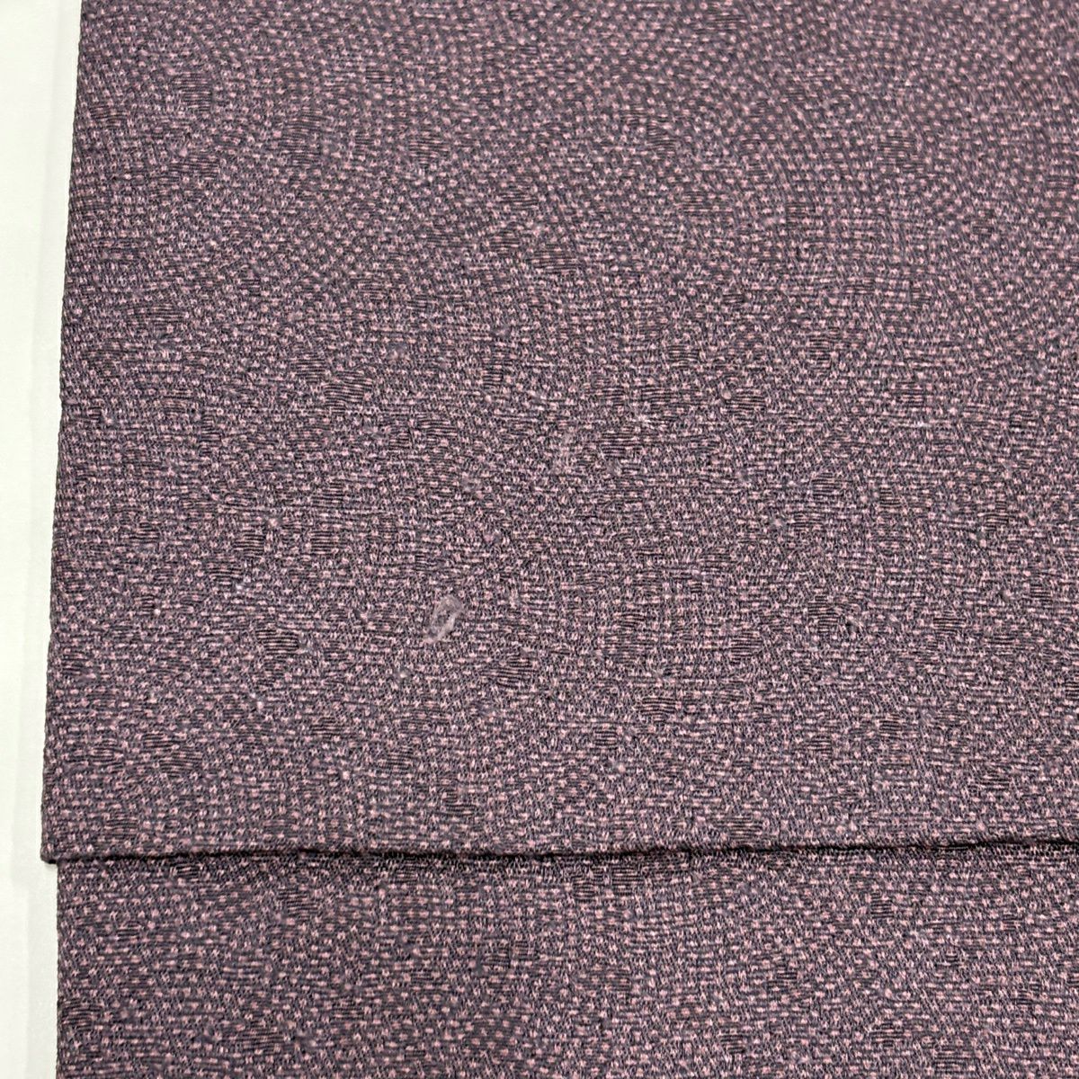 【美品】 江戶小紋 身長160cm 袖長68.5cm L 雙層 落款あり 鮫紋樣 灰紫 純蠶絲 名品級 一つ紋