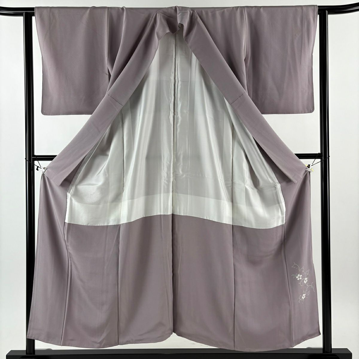 留袖禮服禮服 身長153cm 袖長62cm S 雙層 華紋 花唐草紋 金絲 金銀彩 淺紫 純蠶絲 秀品級 一つ紋