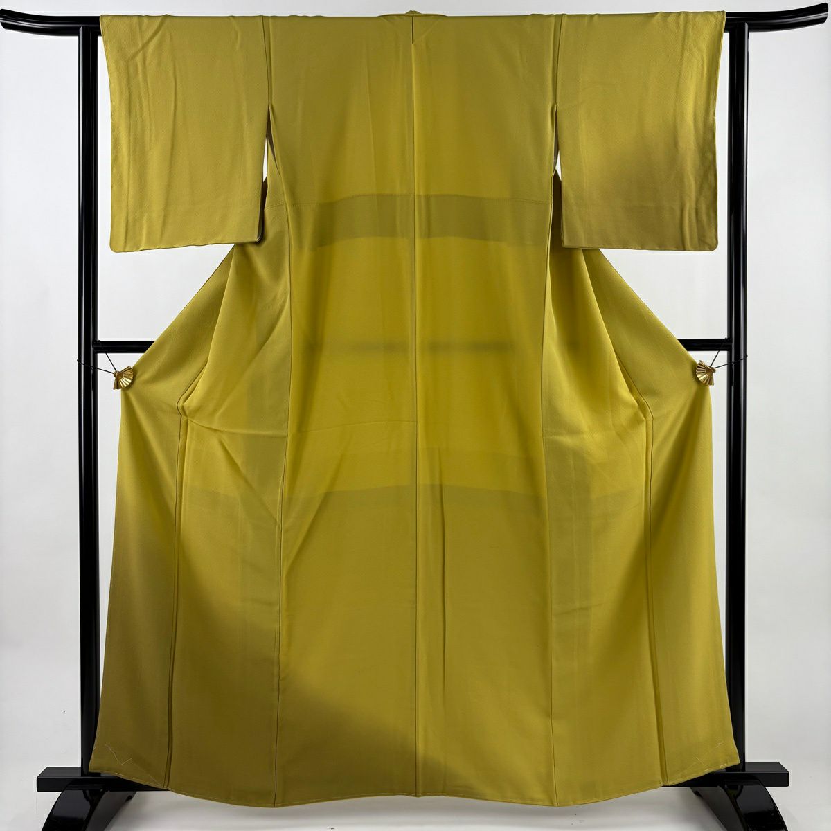【美品】 付下 身長161.5cm 袖長62cm S 雙層 裾暈染圖案 黃色 純蠶絲 秀品級