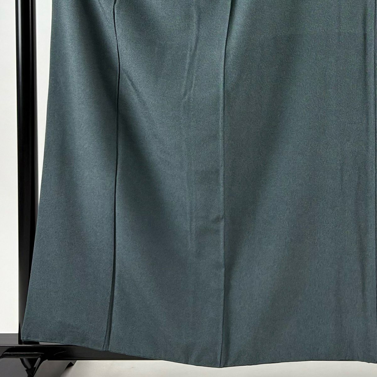 【美品】 江戶小紋 身長160.5cm 袖長63.5cm S 雙層 鮫 灰綠 純蠶絲 名品級 一つ紋