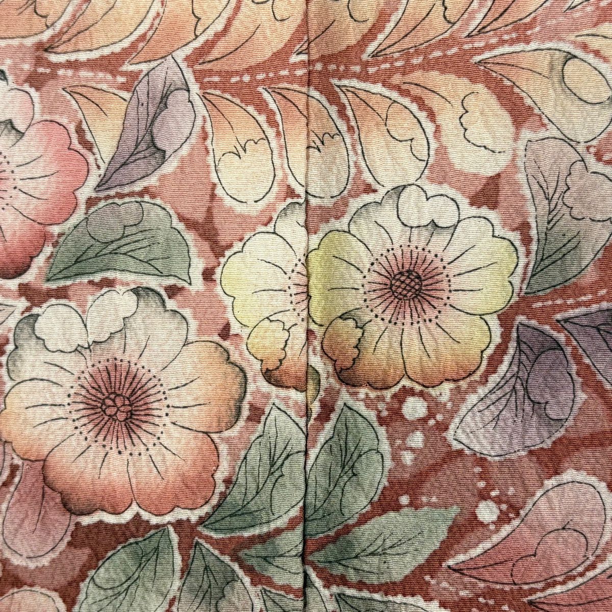 訪問服 身長162cm 袖長65.5cm M 雙層 辻花染 漸層 淡鮭粉色 純蠶絲 名品級