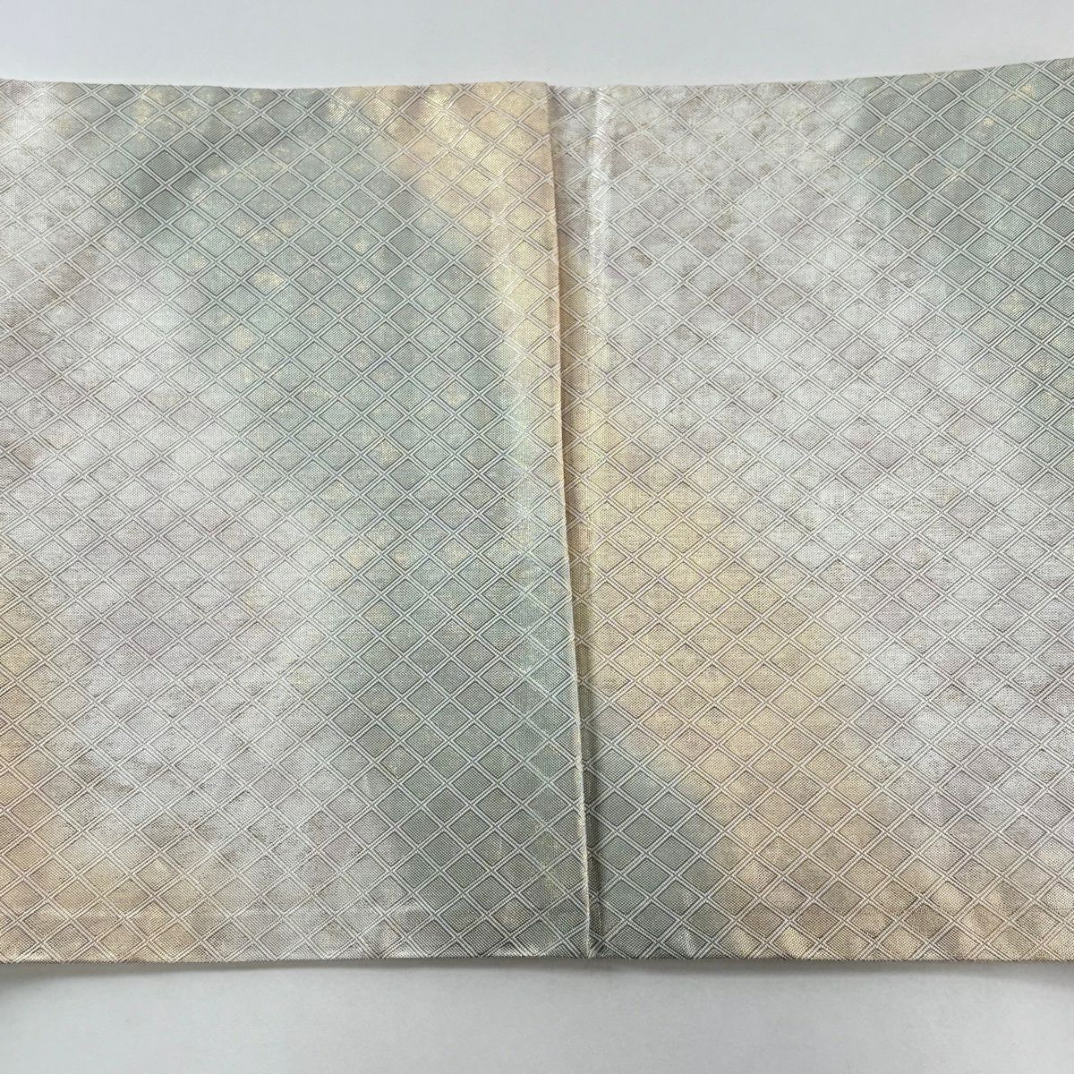 【美品】 袋帶 秀品級 卷物 松樹 金絲 金金箔 金色 六通 純蠶絲