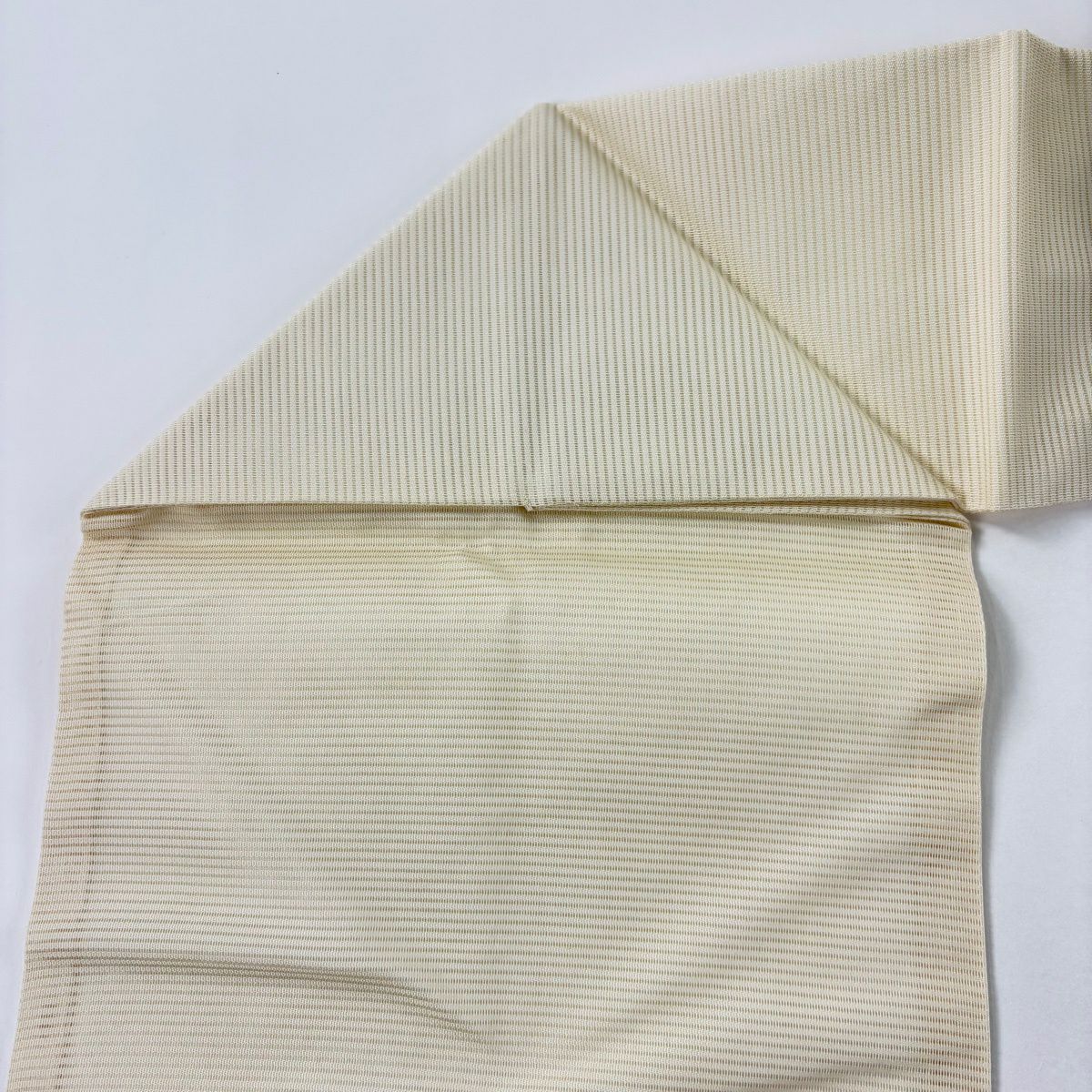 名古屋帶 秀品級 夏帶 絽 圓文 幾何圖案 刺繡 銀線 米色 純蠶絲