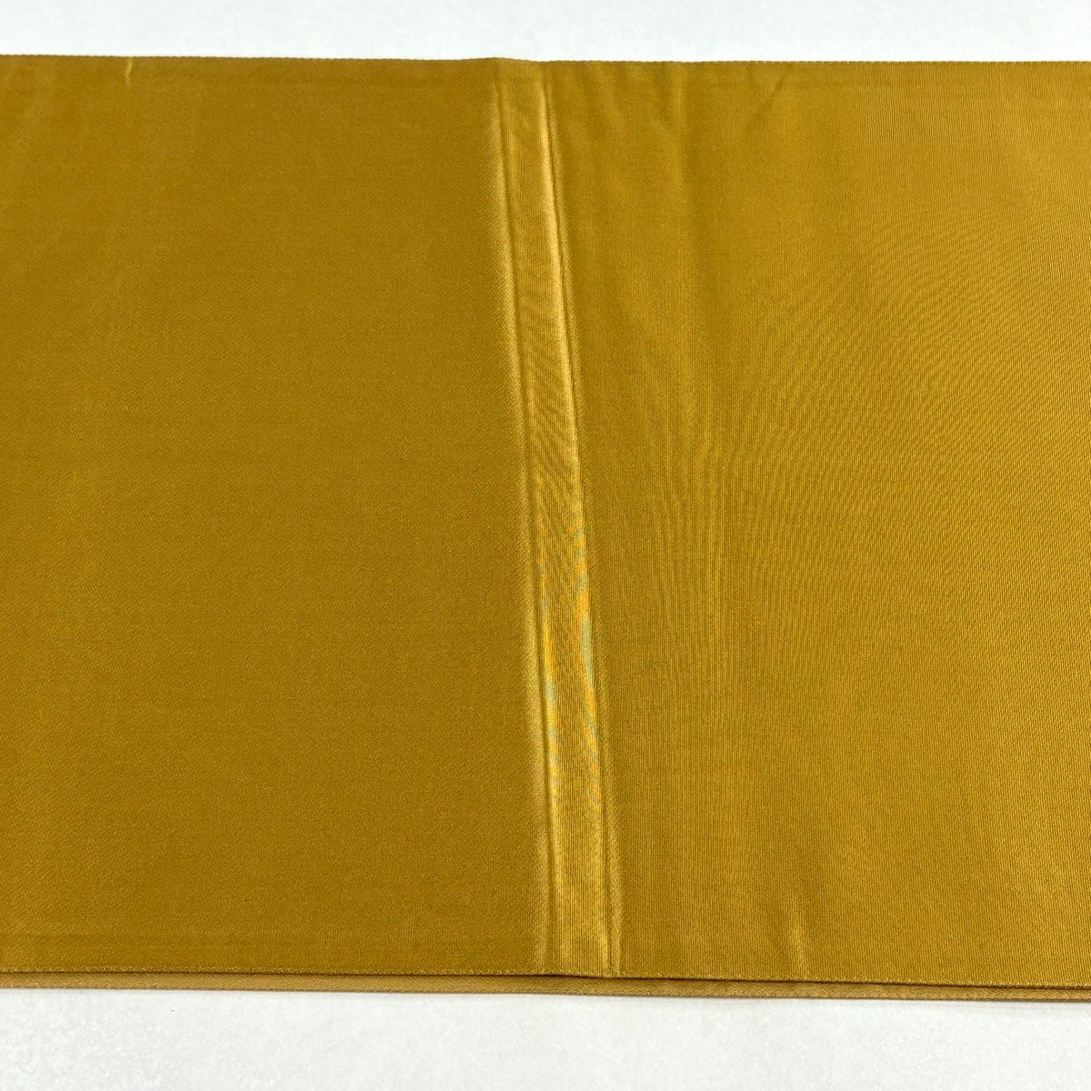 【美品】 袋帶 秀品級 花唐草紋 縞 金絲 黃土 深色 お太鼓圖案 純蠶絲