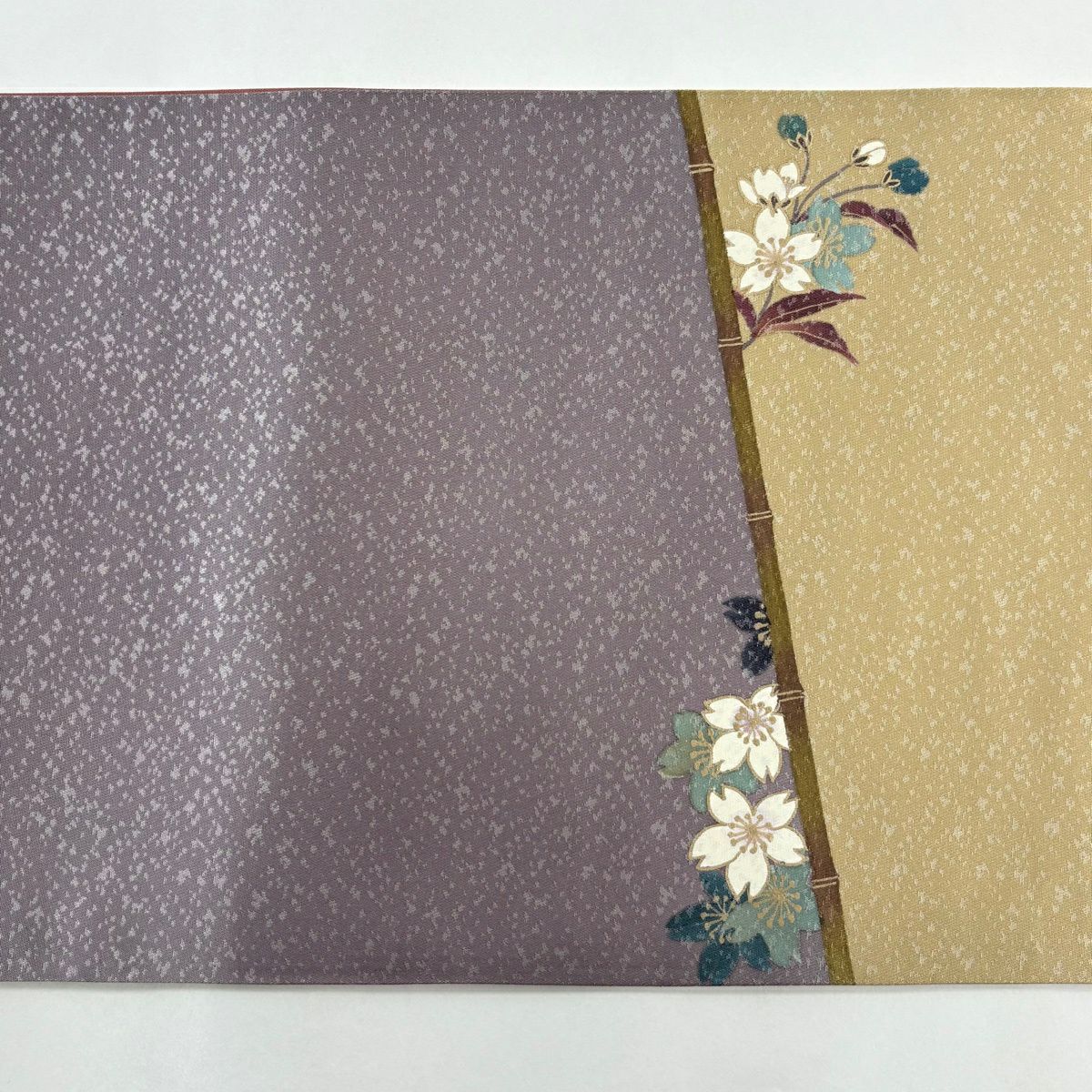 【美品】 袋帶 秀品級 二代目清次郎 落款あり 樱花 金銀彩 金金箔 紫色 お太鼓柄 純蠶絲