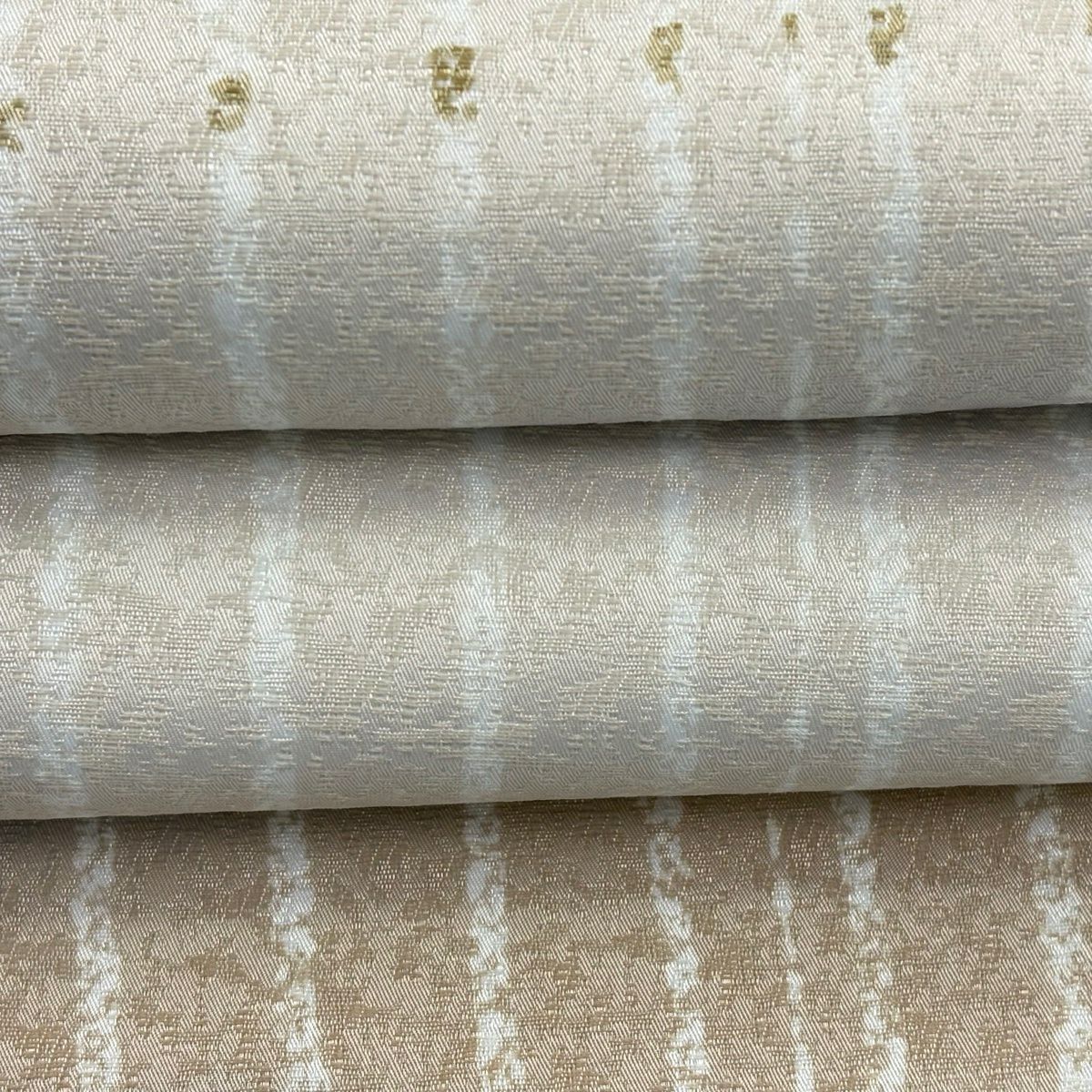 【美品】 袋帶 秀品級 條紋 段條紋 漸層 米色 全通 純蠶絲