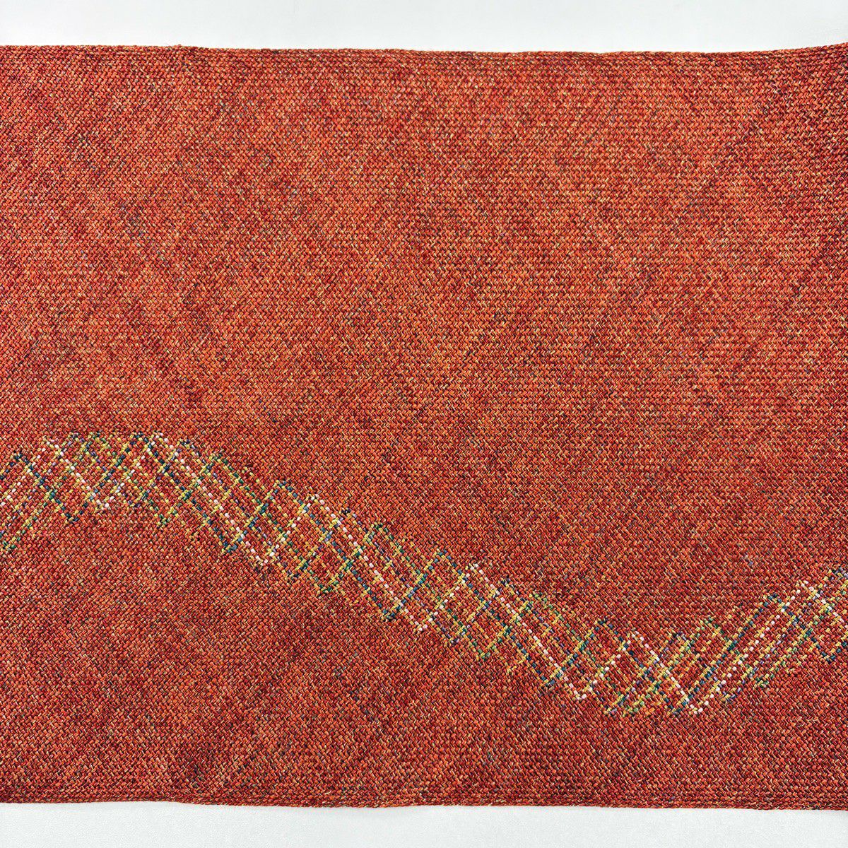 【美品】 名古屋帶 秀品級 八寸名古屋帶 松樹葉仕立 雜幾何 金絲 朱 純蠶絲