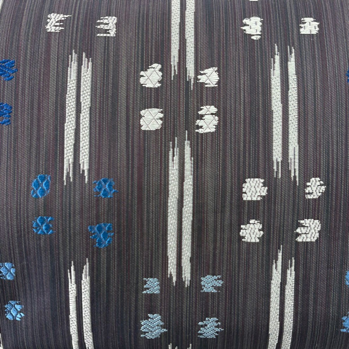 名古屋帶 名品級 條紋 幾何圖案 深紫 純蠶絲