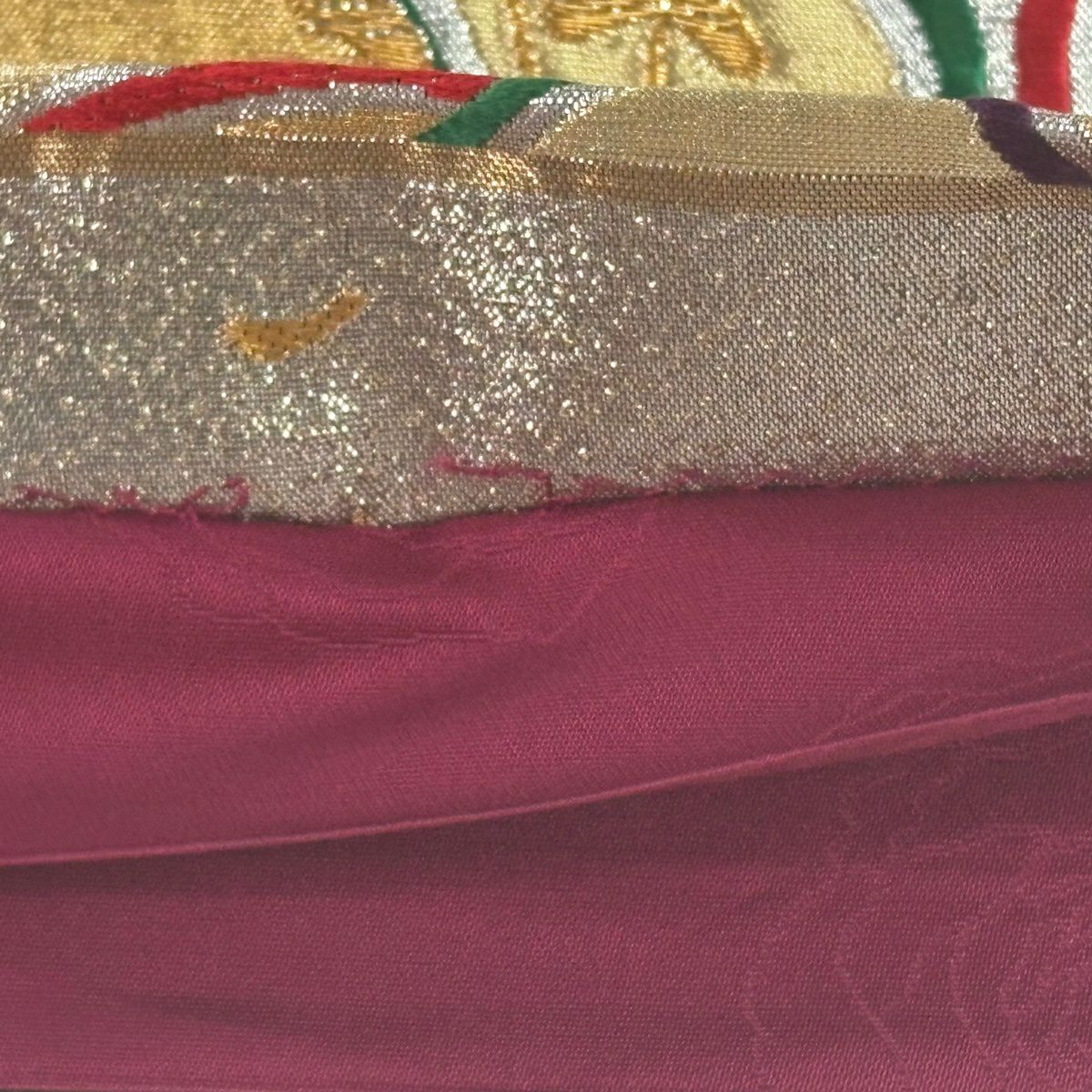 【美品】 袋帶 名品級 草野一騎 落款あり 振袖禮服禮服向き 花 金銀彩 金金箔 銀色 六通 純蠶絲
