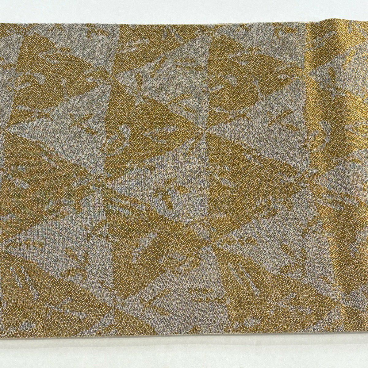 【美品】 袋帶 逸品級 誉田屋源兵衛 落款あり 雉 雲文 金絲 金金箔 金色 大鼓圖案 純蠶絲
