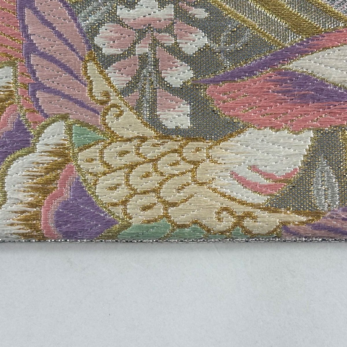 袋帶 秀品級 慶長佐賀錦 蝶 蜀江文 唐織 金金箔 銀 六通 純蠶絲