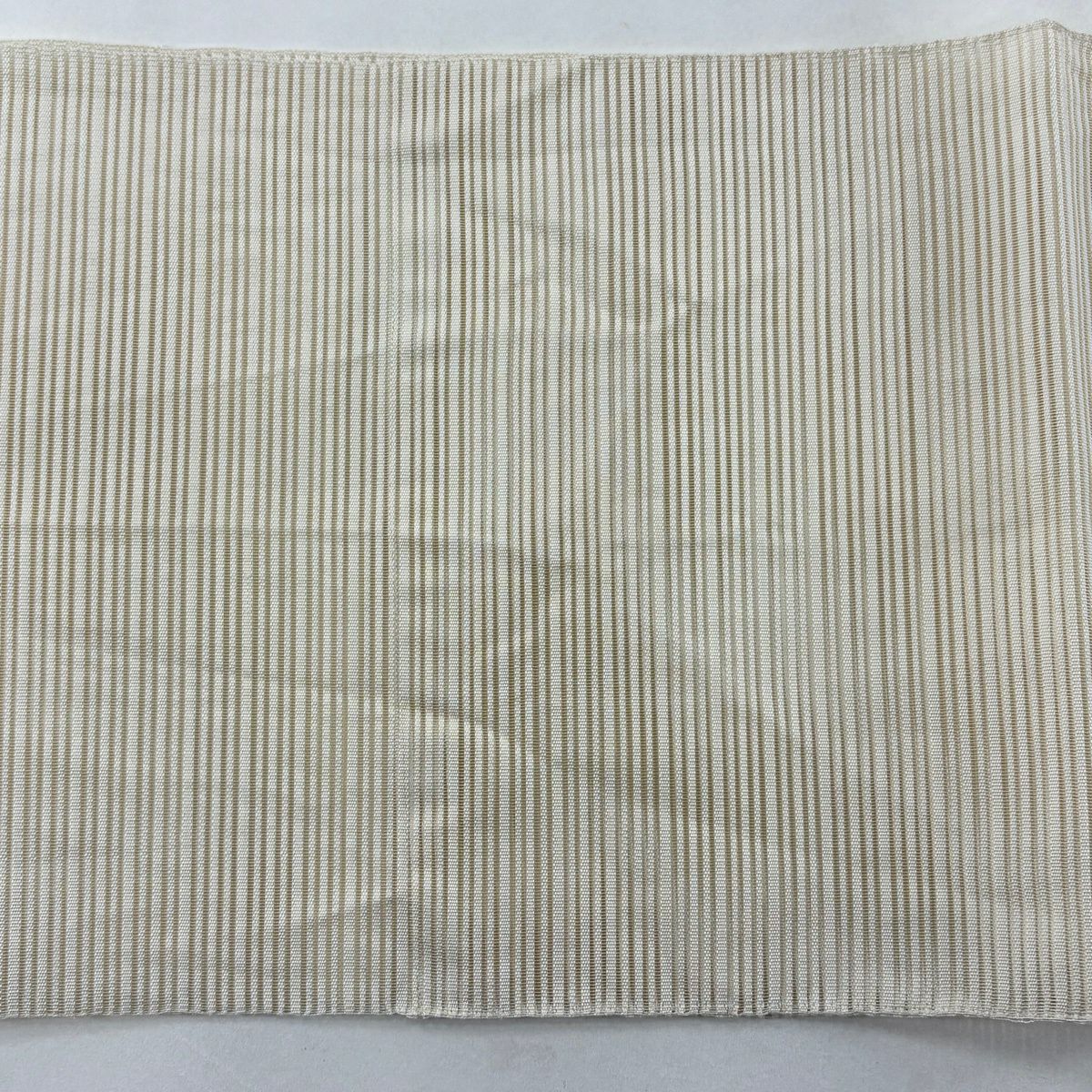 名古屋帶 秀品級 八寸名古屋帶 夏帶 絽 流水 金銀絲 奶油色 純蠶絲