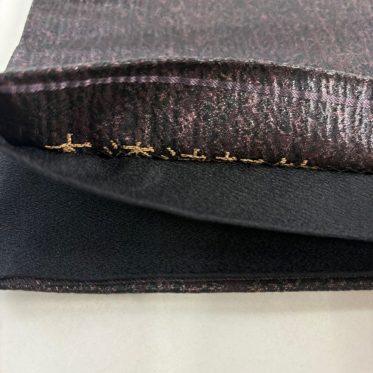 【美品】 袋帶 秀品級 流水 金金箔 茶紫 大鼓圖案 純蠶絲