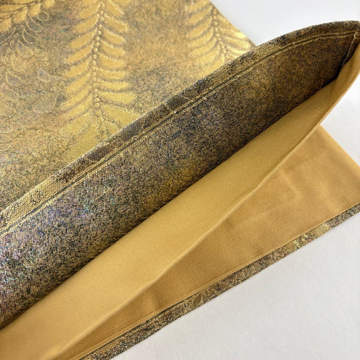 袋帶 秀品級 大和 辻花染 草花紋紋 金絲 金金箔 金色 大鼓柄 純蠶絲