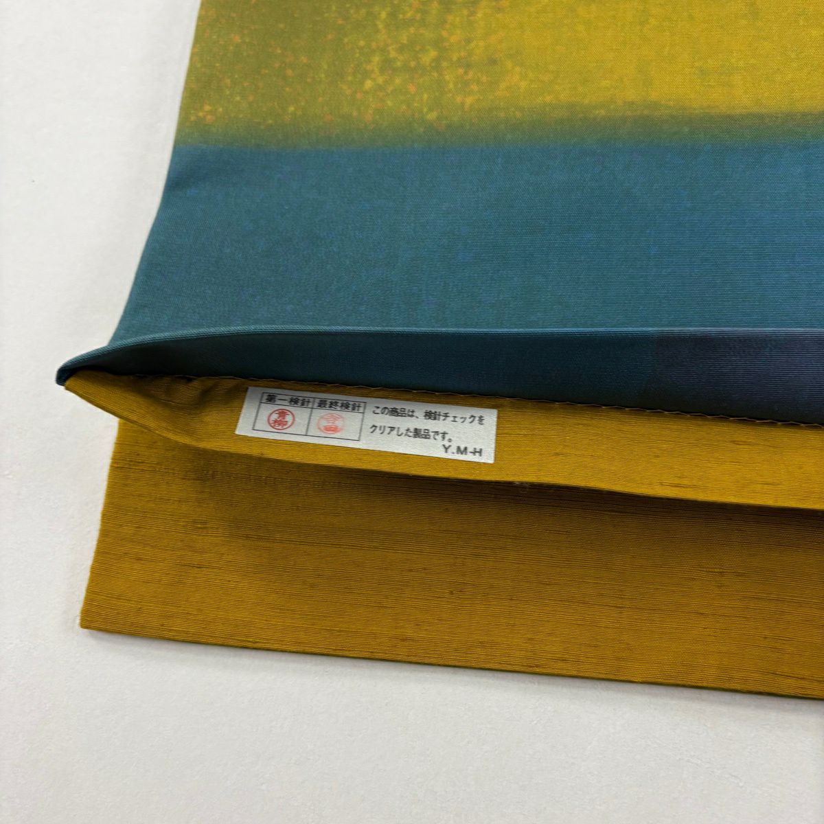 【美品】 袋帶 秀品級 紬織織 幾何圖案 紫 全通 純蠶絲