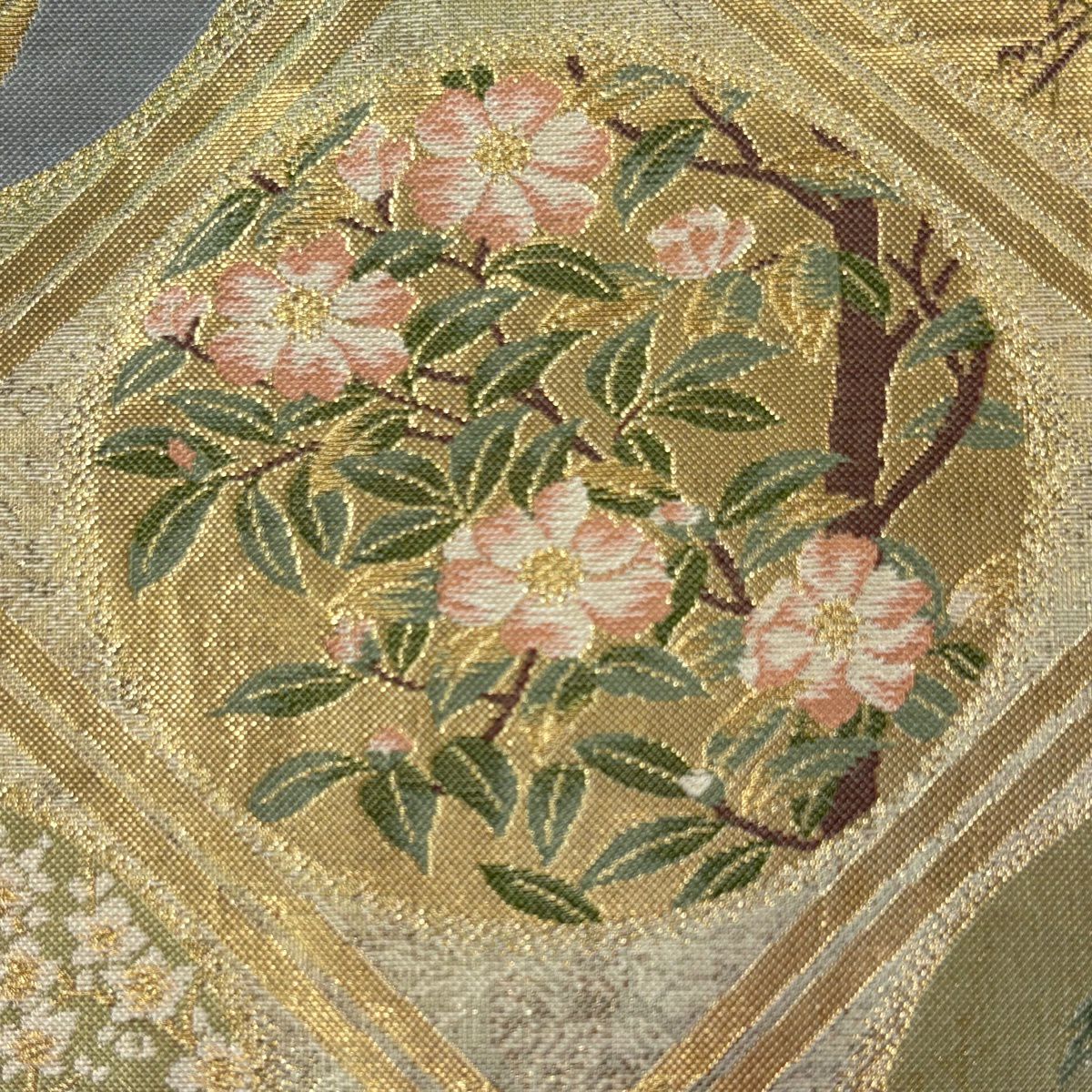 【美品】 袋帶 秀品級 琳派悠久文 金金箔 金絲 金 六通 純蠶絲