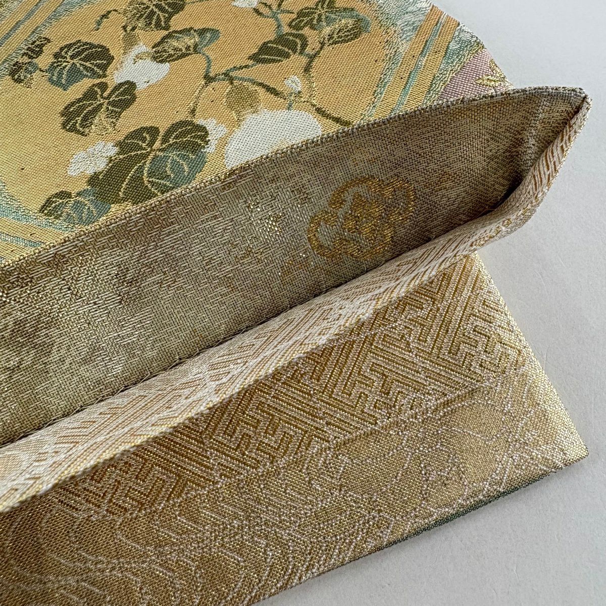 【美品】 袋帶 秀品級 琳派悠久文 金金箔 金絲 金 六通 純蠶絲