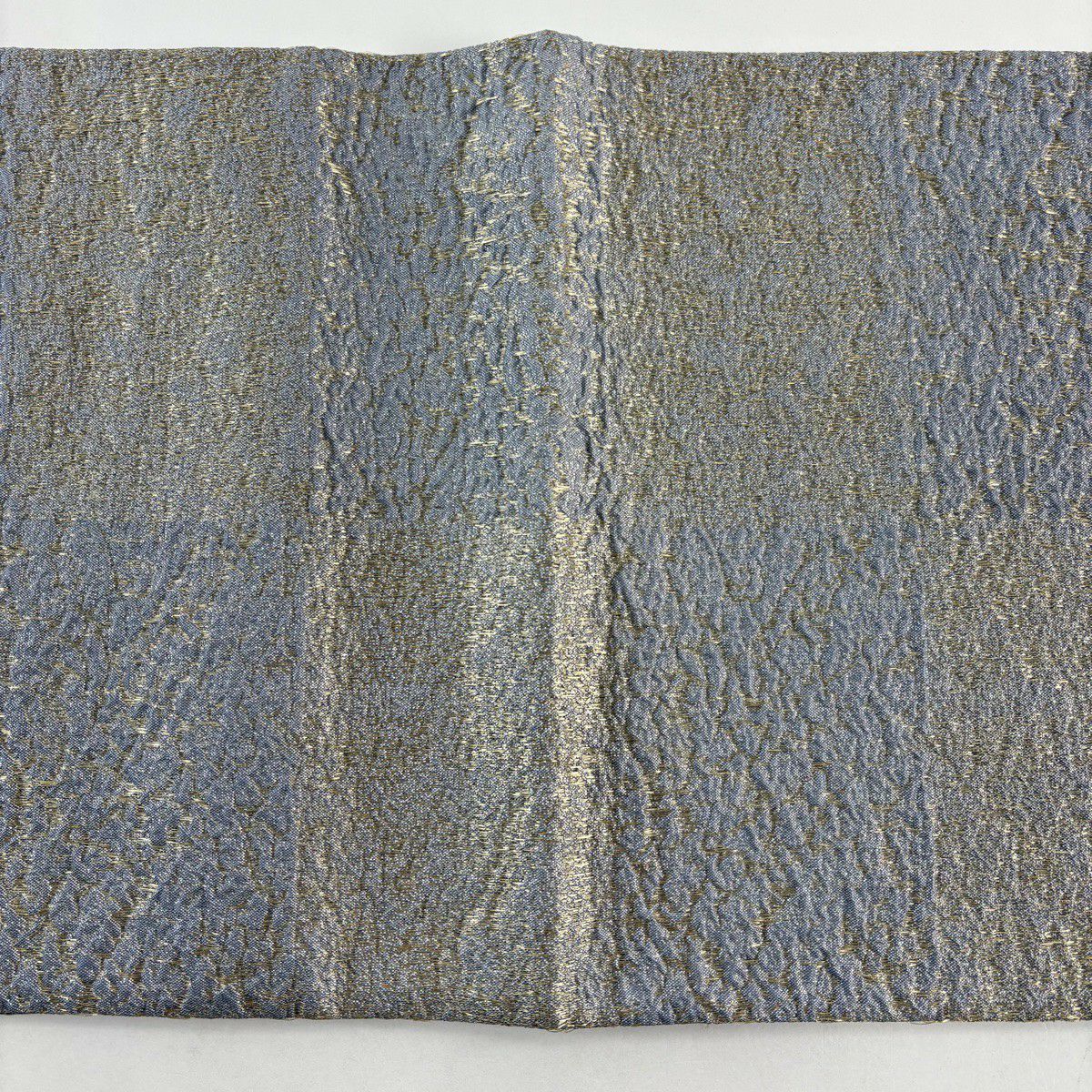 【美品】 袋帶 秀品級 幾何學 金絲 淺紫色 大鼓圖案 純蠶絲
