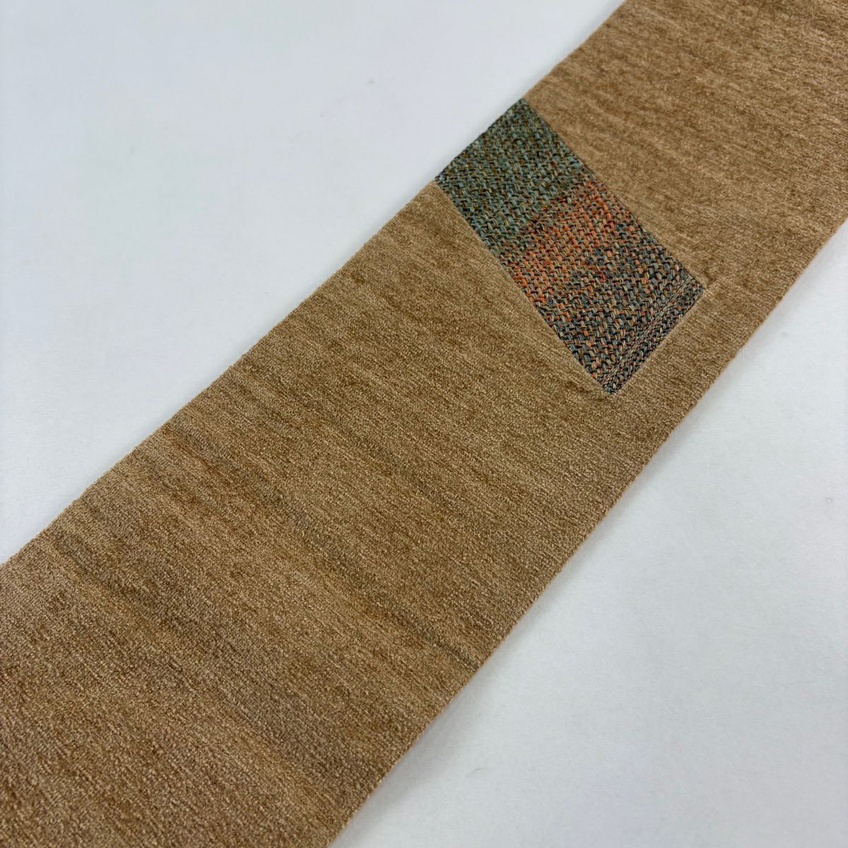 【美品】名古屋帶 秀品級 大和 條紋 茶 純蠶絲