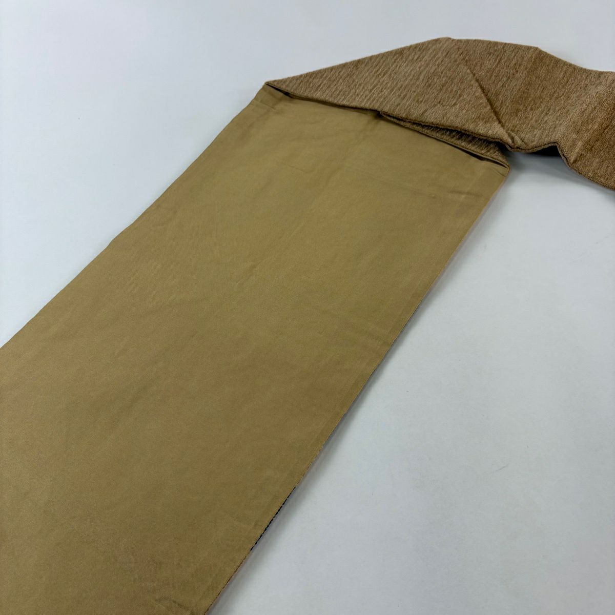 【美品】名古屋帶 秀品級 大和 條紋 茶 純蠶絲
