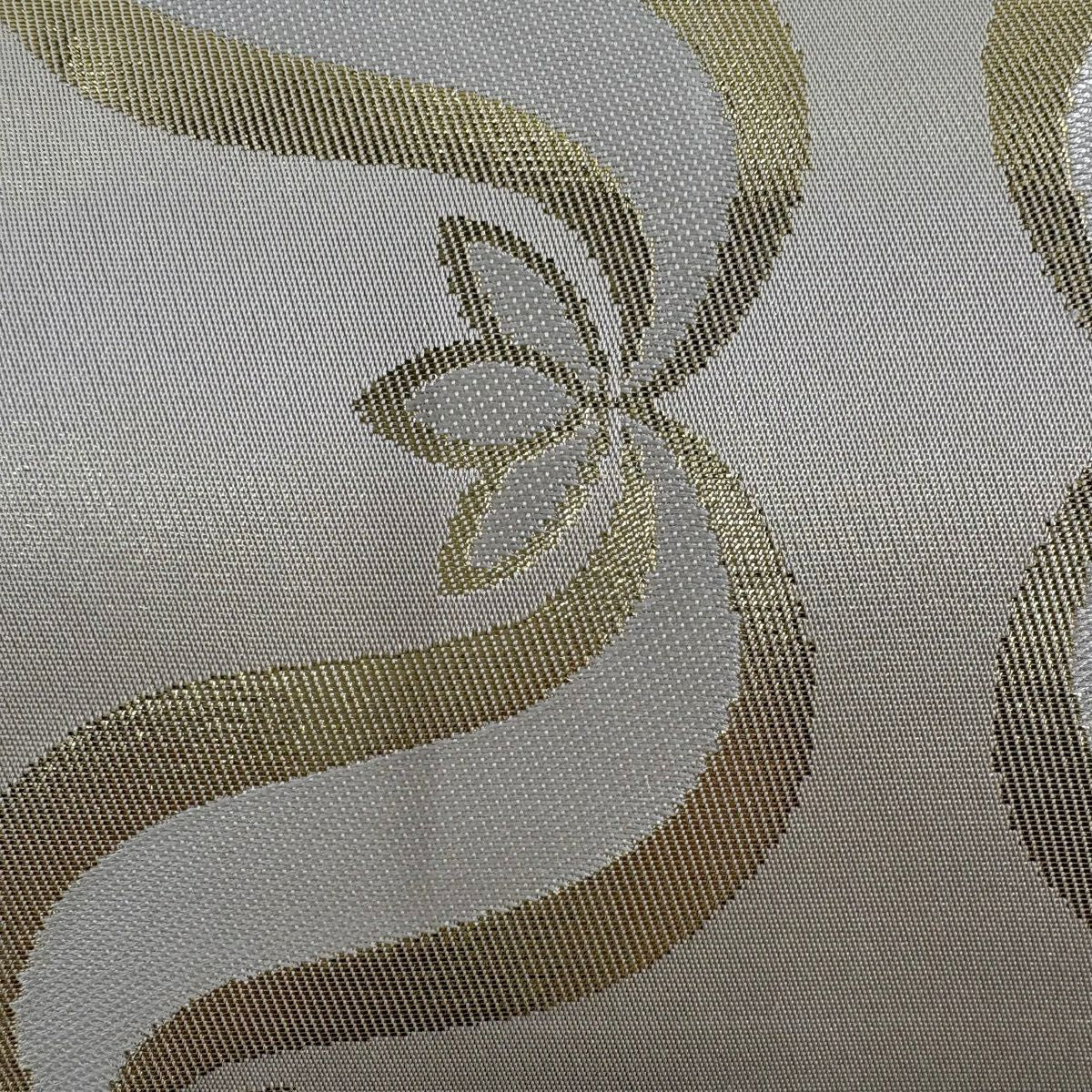 名古屋帶 秀品級 川島織物 落款 花 幾何學 金金箔 金絲 金色 純蠶絲