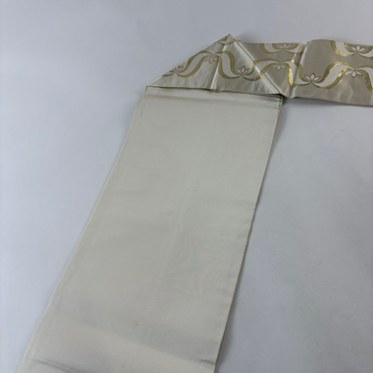 名古屋帶 秀品級 川島織物 落款 花 幾何學 金金箔 金絲 金色 純蠶絲