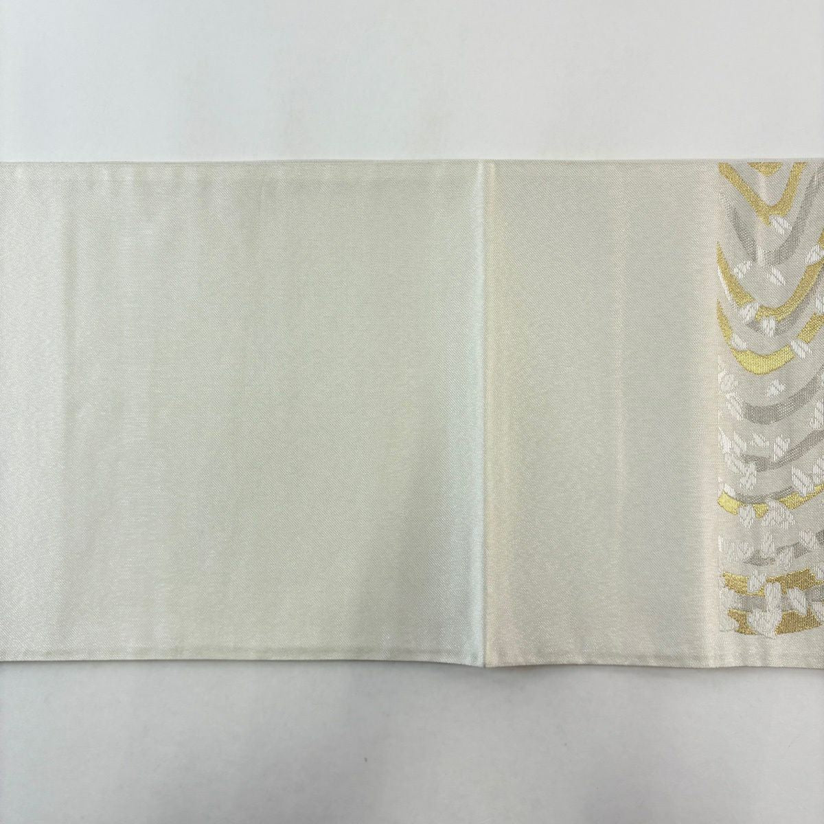 【美品】 袋帶 名品級 櫻花花瓣 流水 金絲 金金箔 淺粉色 六通 純蠶絲