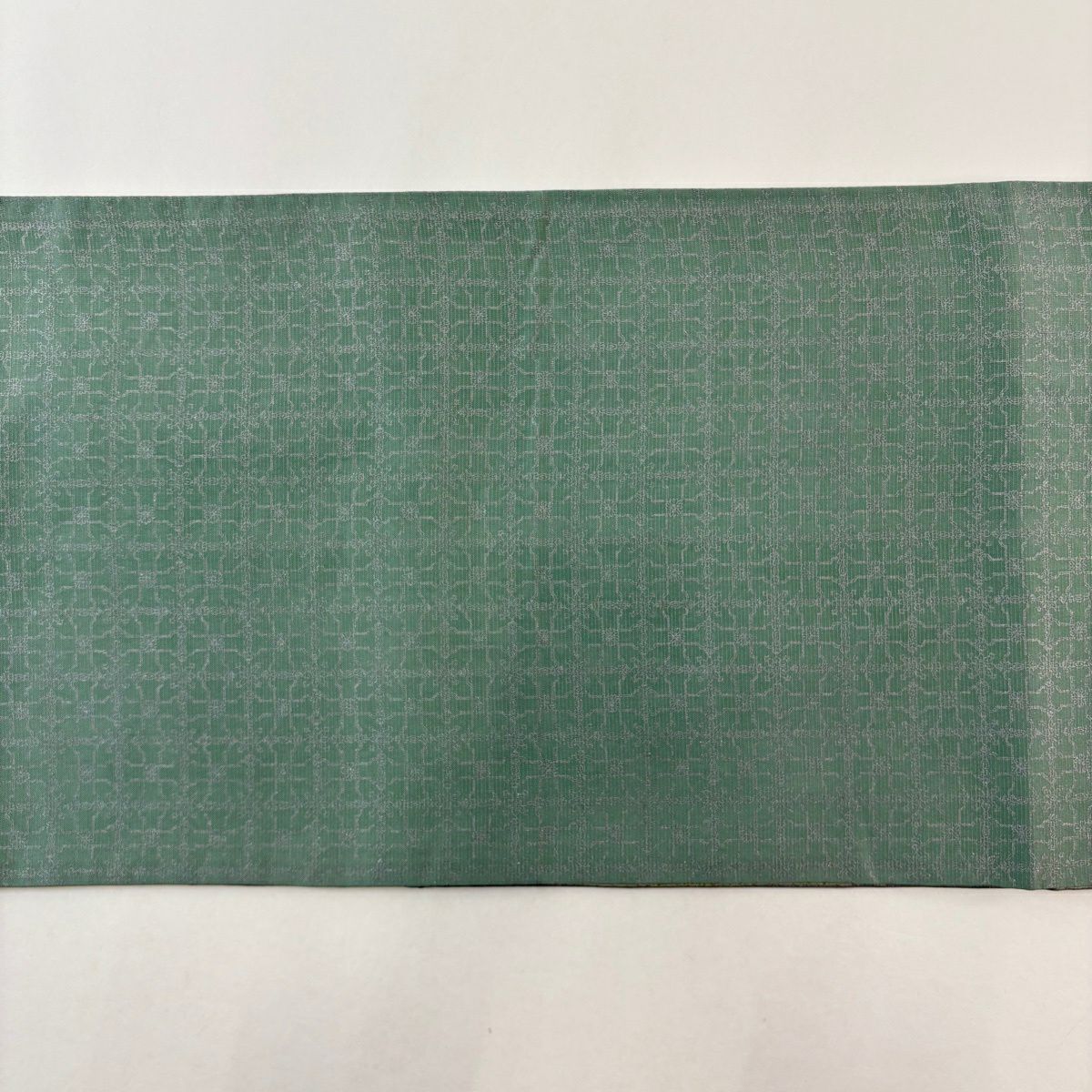【美品】 袋帶 名品級 草花紋紋 七寶紋 螺鈿 刺繡 米色 大鼓圖案 純蠶絲