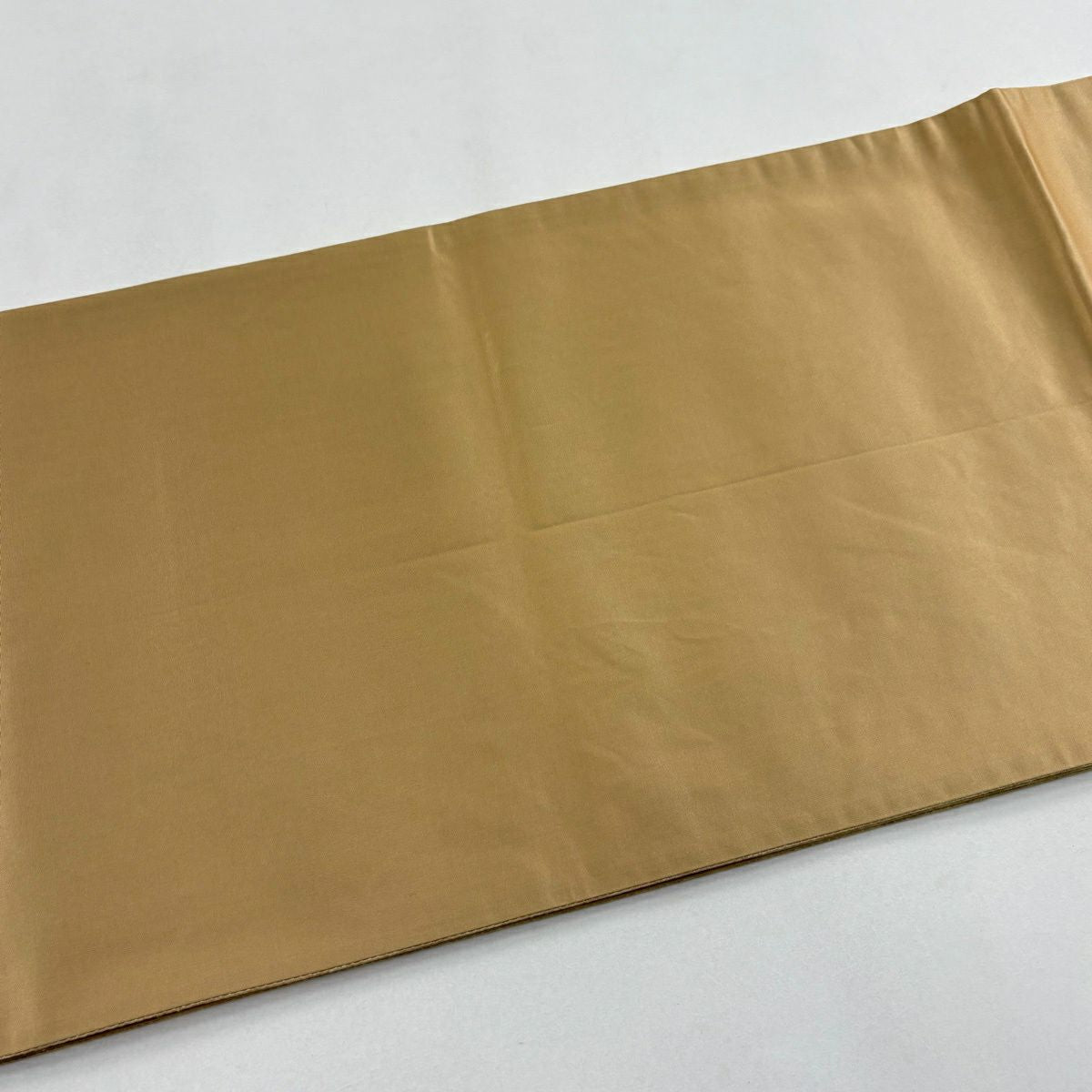 【美品】 袋帶 逸品級 附落款 牛首紬織織 幾何學 米色 全通 純蠶絲