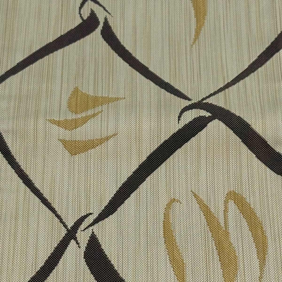 【美品】半幅帶 秀品級 證書齊全 博多織 幾何學圖案 薄茶 純蠶絲
