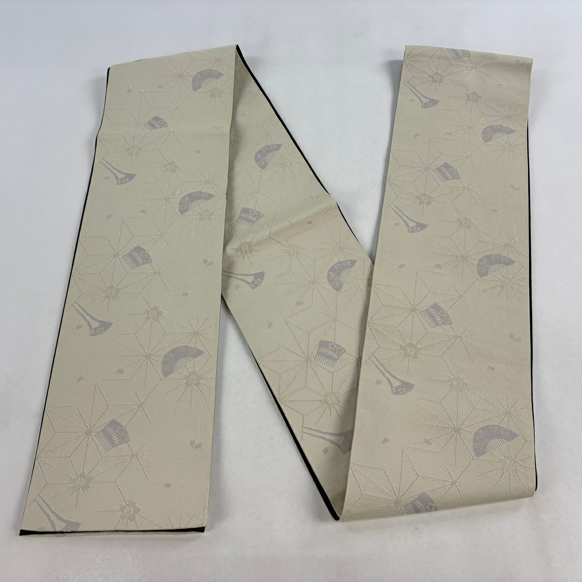 【美品】半幅帶 優品級 櫛 髮簪 米色 化纖