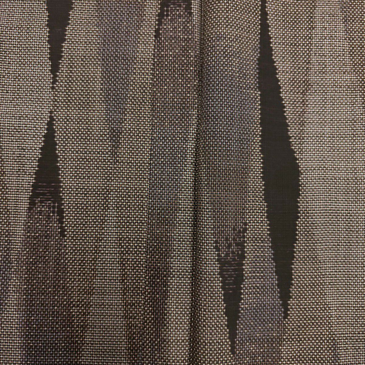【美品】 紬織 身長157cm 袖長61.5cm S 雙層 幾何學圖案 焦茶 純蠶絲 秀品級